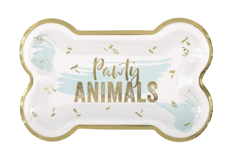 Pawty Animals Bone-Shaped 10" Plates 8ct