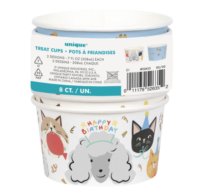 Pawty Animals 7oz Ice Cream Cups 8ct