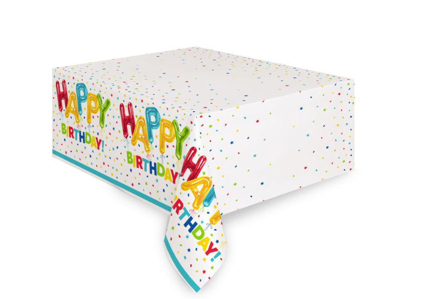 Happy Balloon Birthday Rectangular Plastic Table Cover