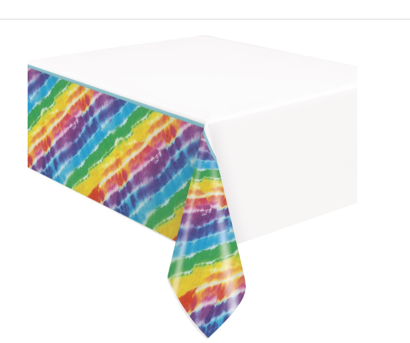 Tie Dye Rectangular Plastic Table Cover