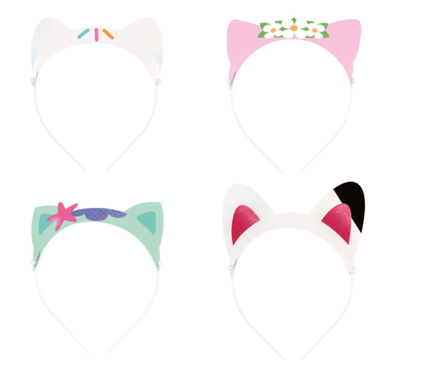 Gabby's Dollhouse Glitter Paper Headbands 4ct