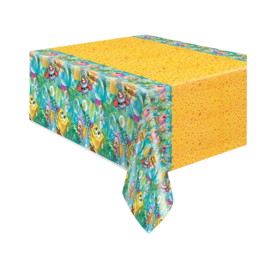 SpongeBob SquarePants Rectangular Plastic Table Cover 54" x 84" - Small Fold