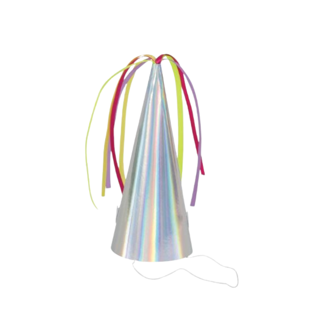 Unicorn Horn Iridescent Foil Party Hats 8ct