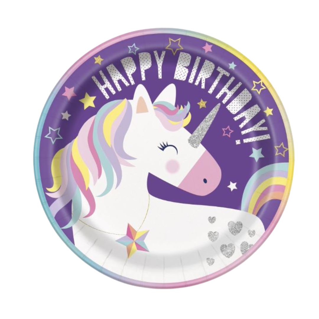 Unicorn Round 9" Dinner Plates 8ct