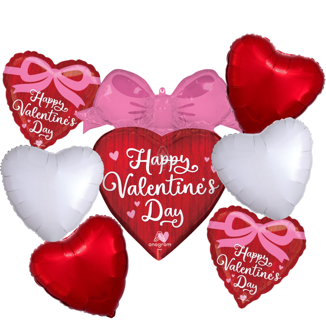 Happy Valentine's Day Bow Balloon Bouquet