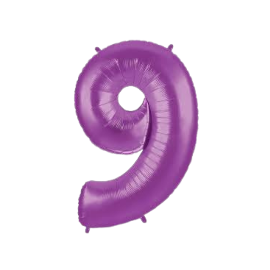 34" Purple Number Foil Balloons