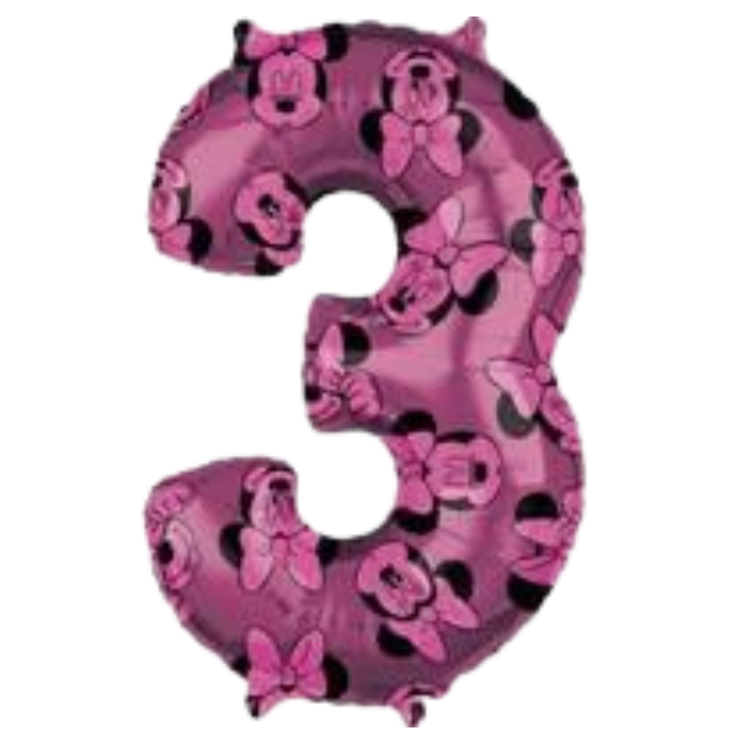 Minnie Number Foil Balloons