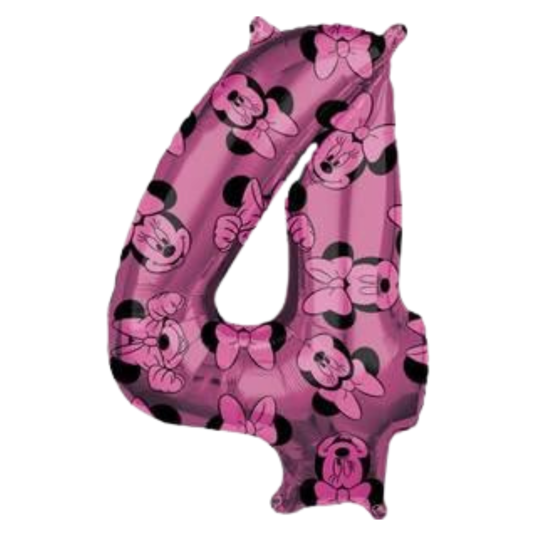Minnie Number Foil Balloons
