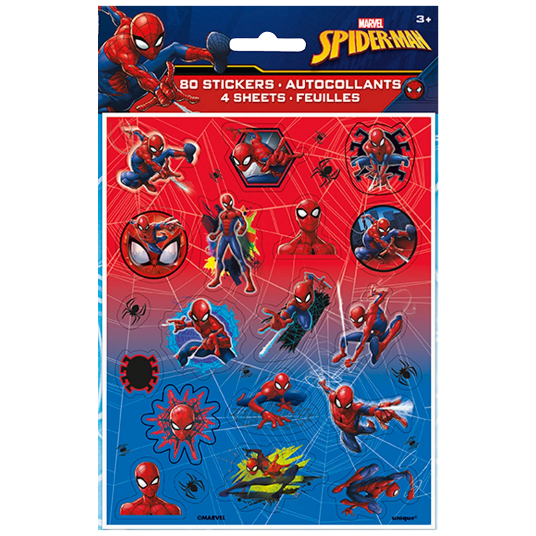 Spiderman Stickers, 4 Sheets