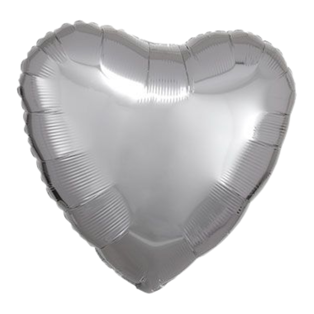 18" Metallic Silver Heart