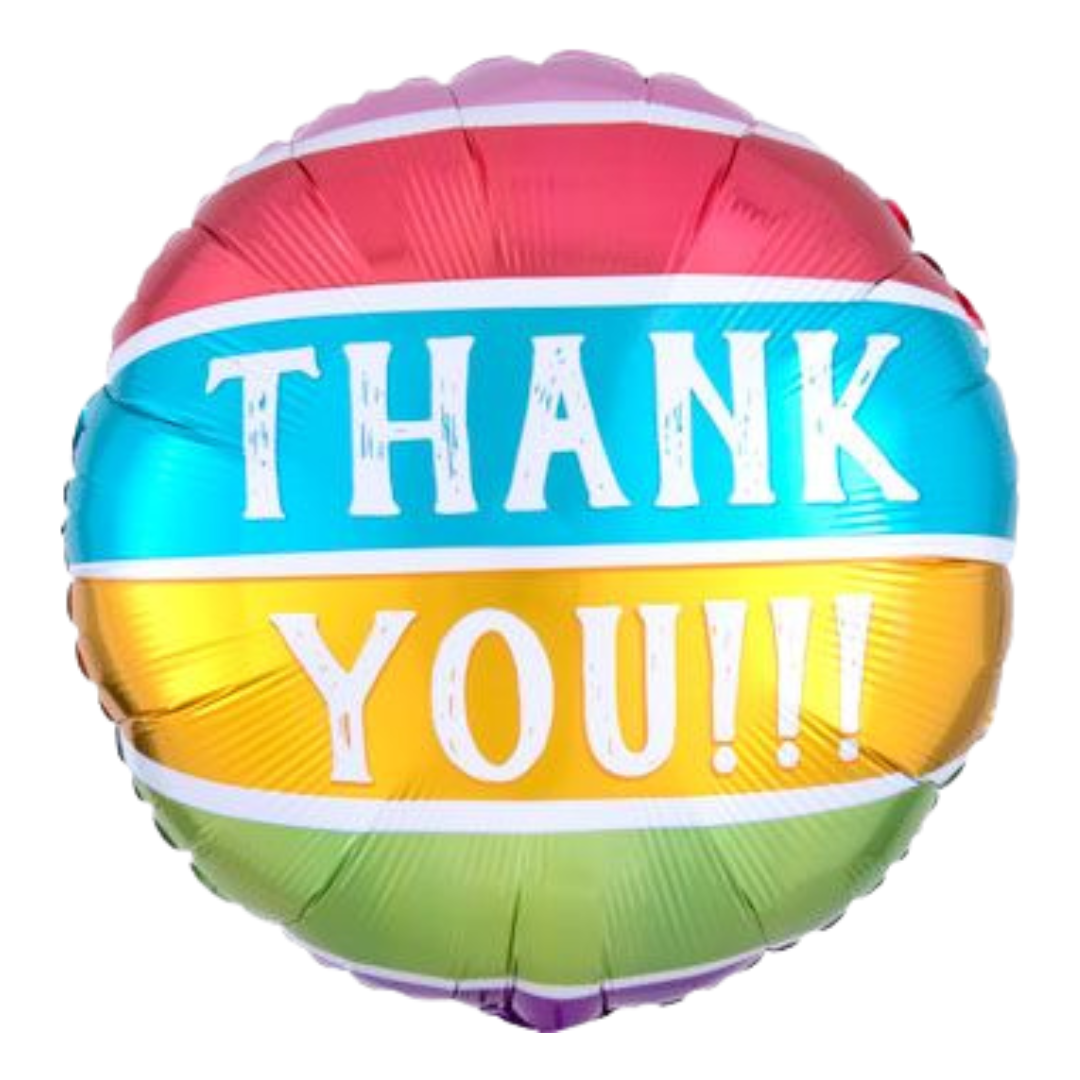 18" THANK YOU STRIPED COLORS