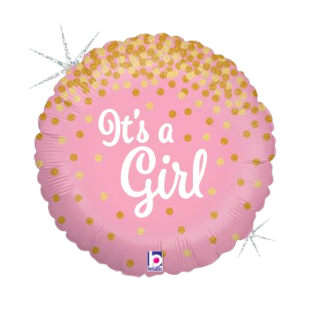 18" GLITTERING IT'S A GIRL