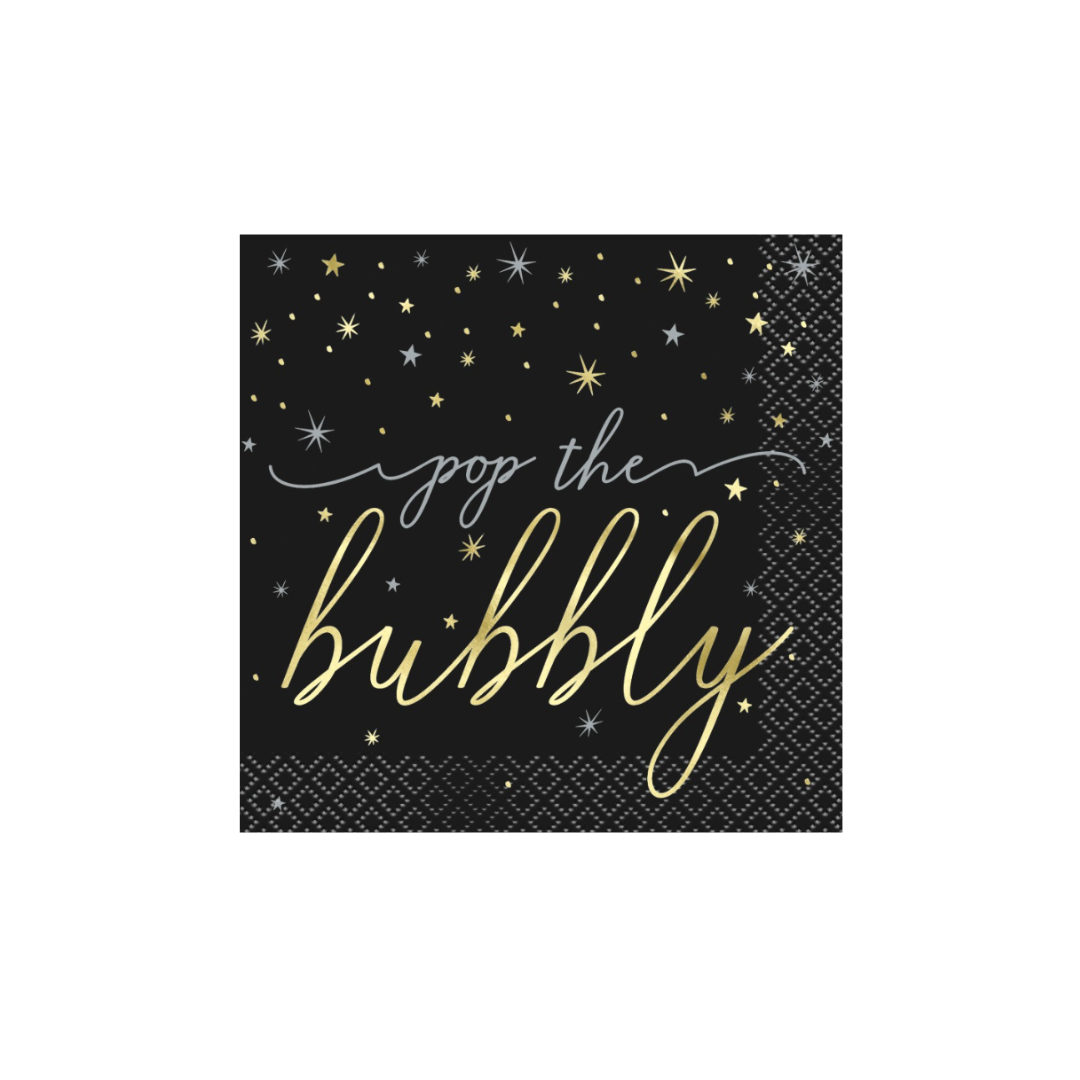 "Pop the Bubbly" Beverage Napkins 16ct