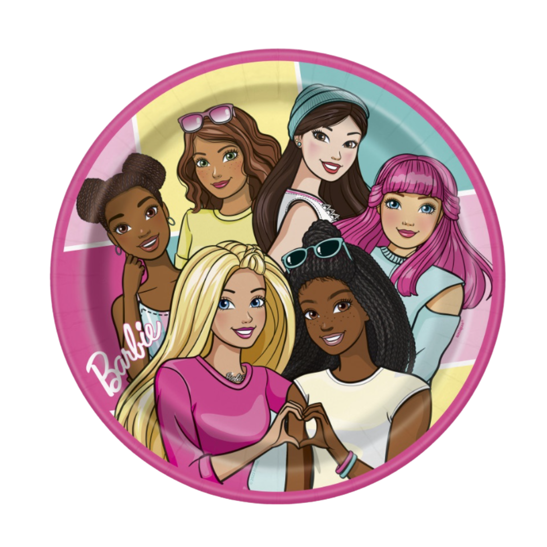 Barbie Round 9" Dinner Plates 8ct