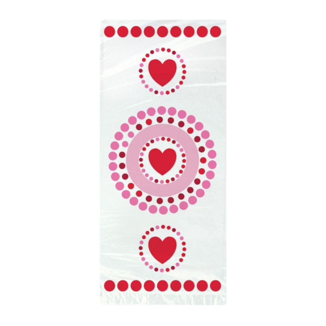 Radiant Hearts Cellophane Bags 20ct