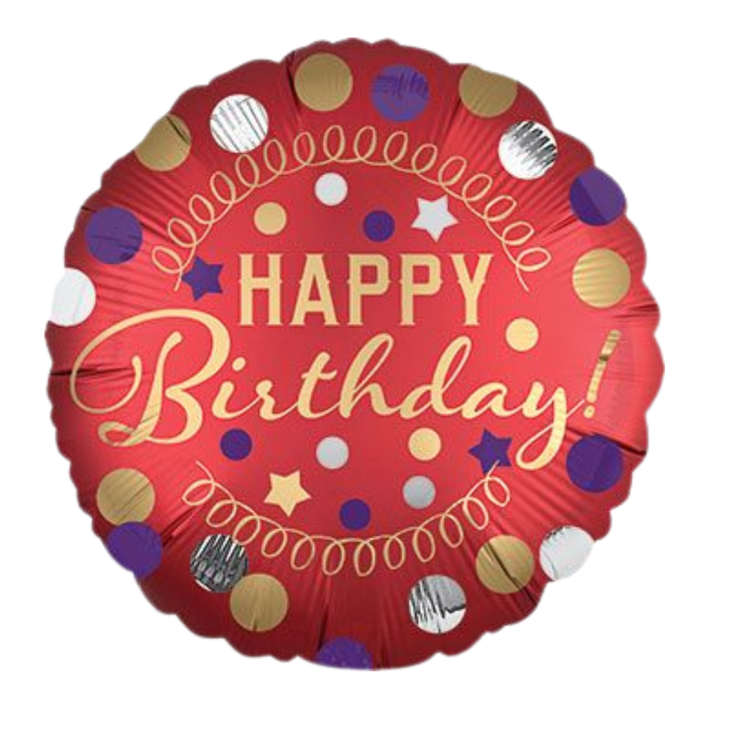 18" HB RED SATIN PARTY BALLOON