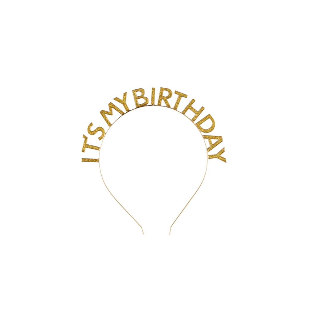 Gold Enamel "It's My Birthday" Head Band