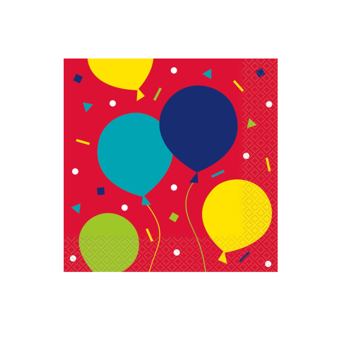 Balloon Party Birthday Beverage Napkins 16ct