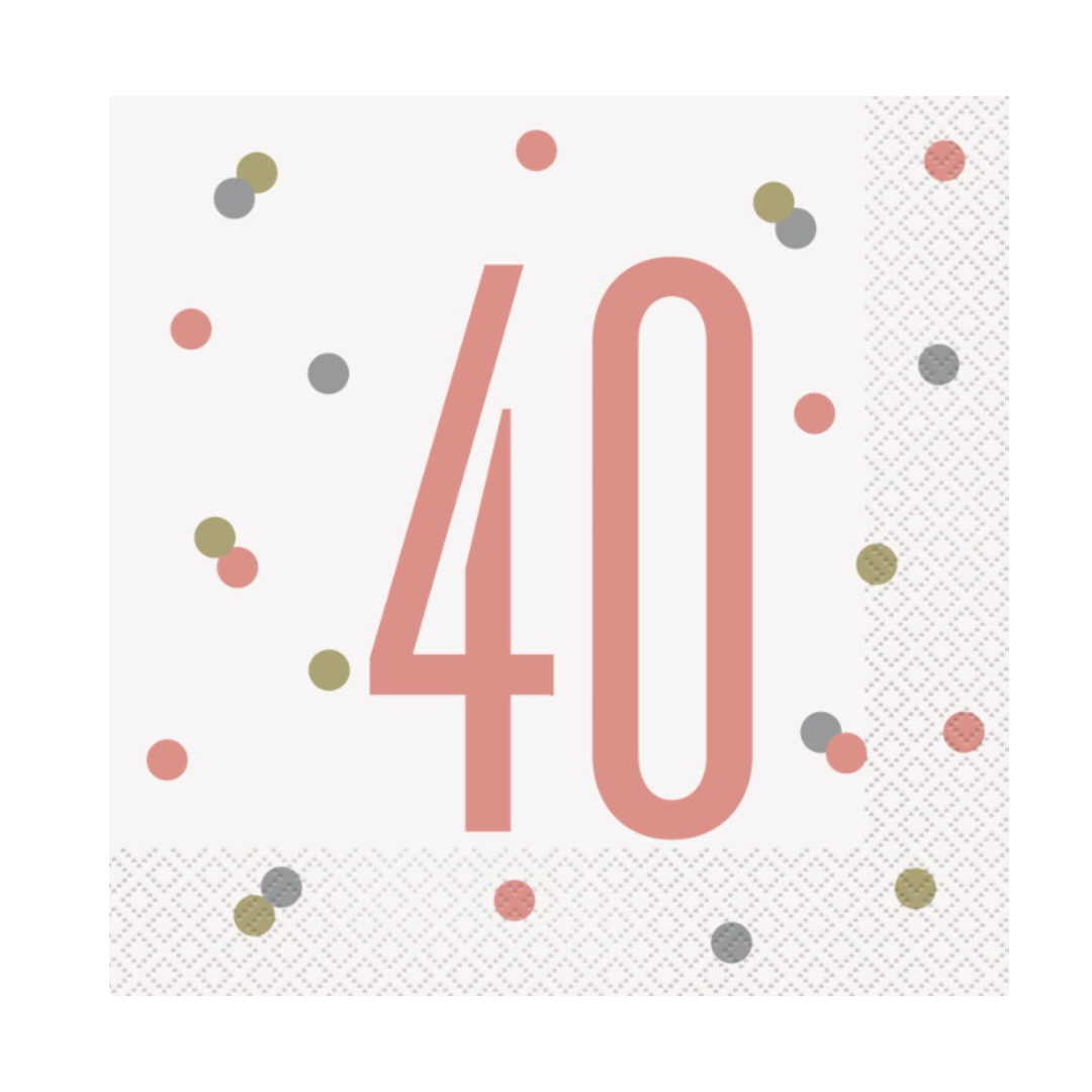 16 Glitz Rose Gold Luncheon Napkins 40