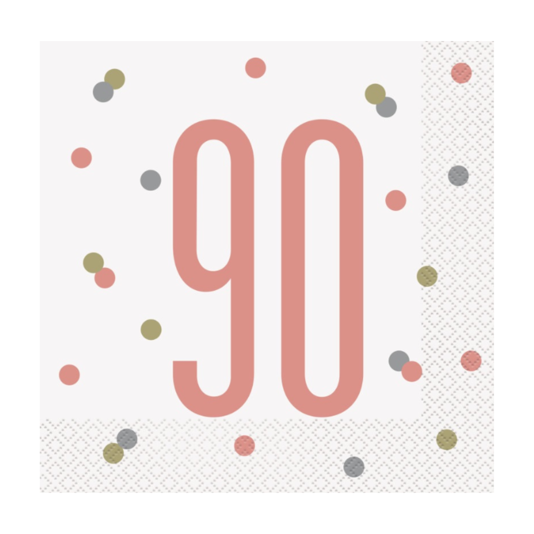 16 Glitz Rose Gold Luncheon Napkins 90