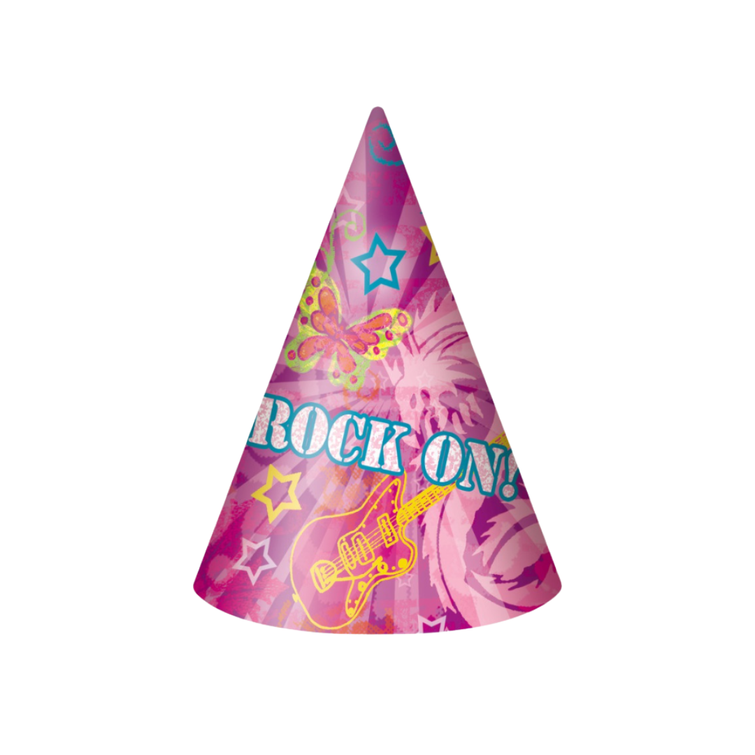 Rock On Party Hats 8ct