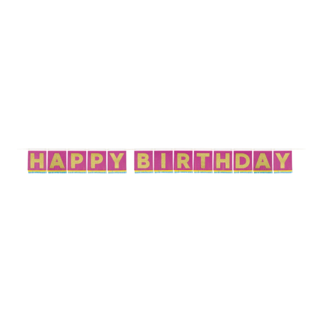 Tissue Fringed "Happy Birthday" Banner