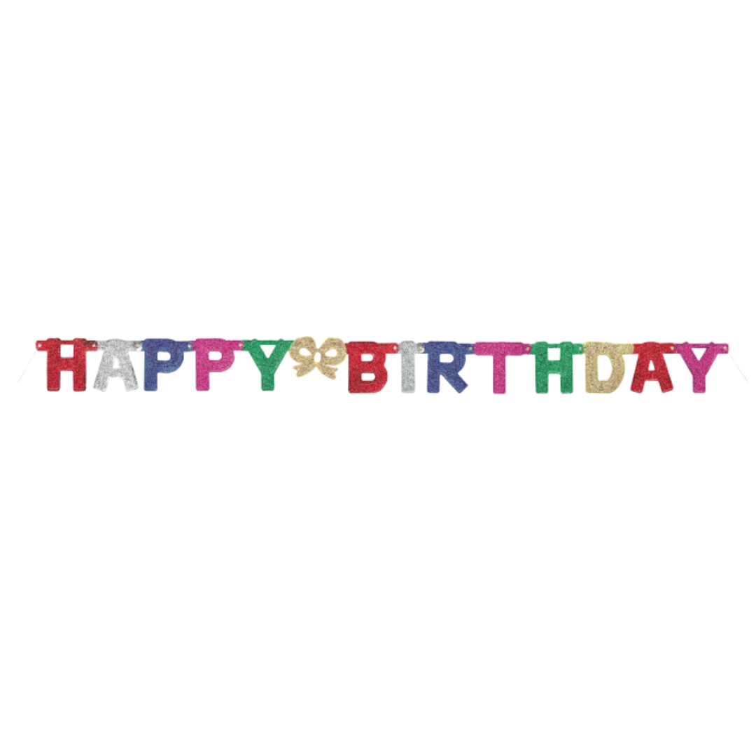 Happy Birthday Deluxe Glitter Jointed Banner