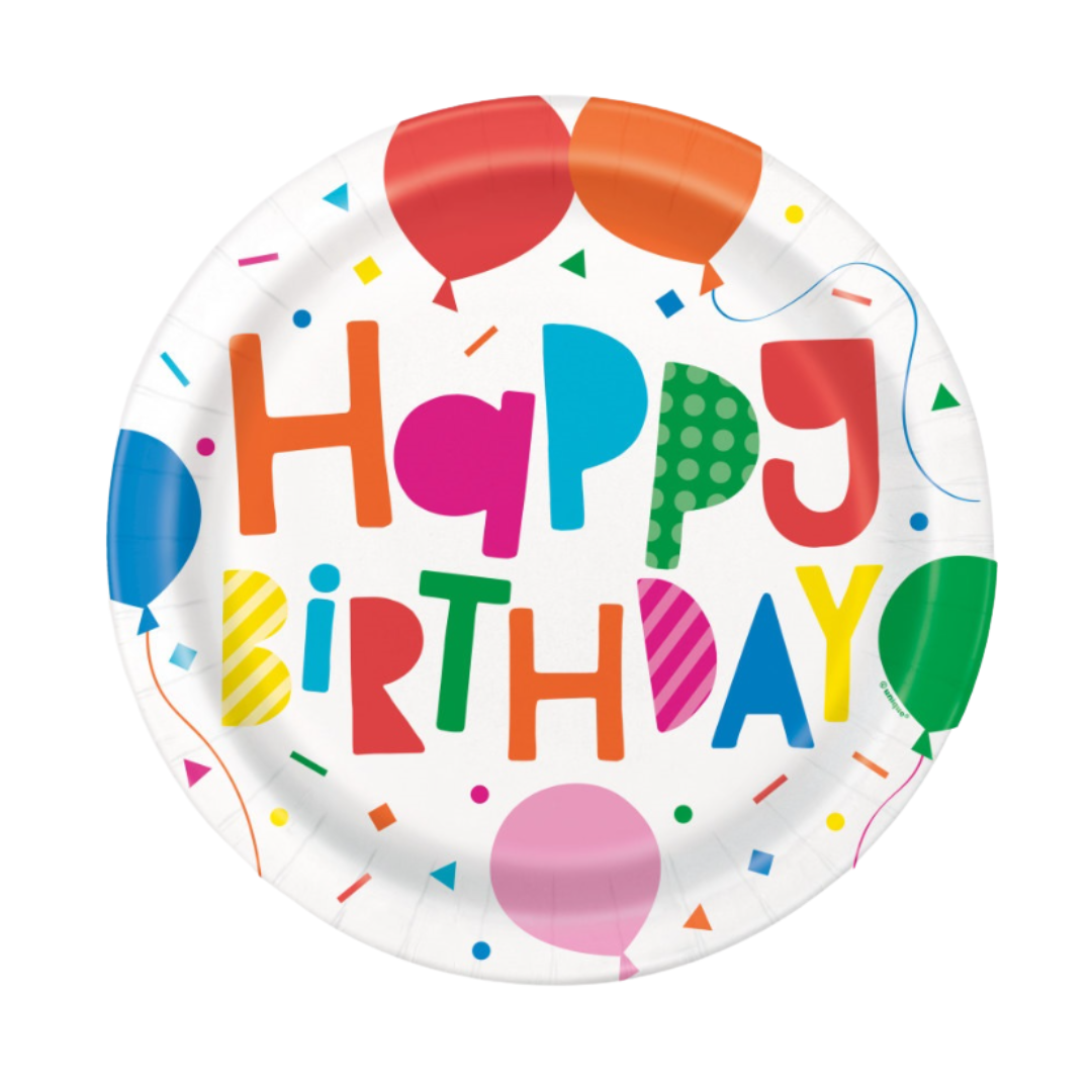 Colorful Balloons Round 9" Dinner Plates 8ct