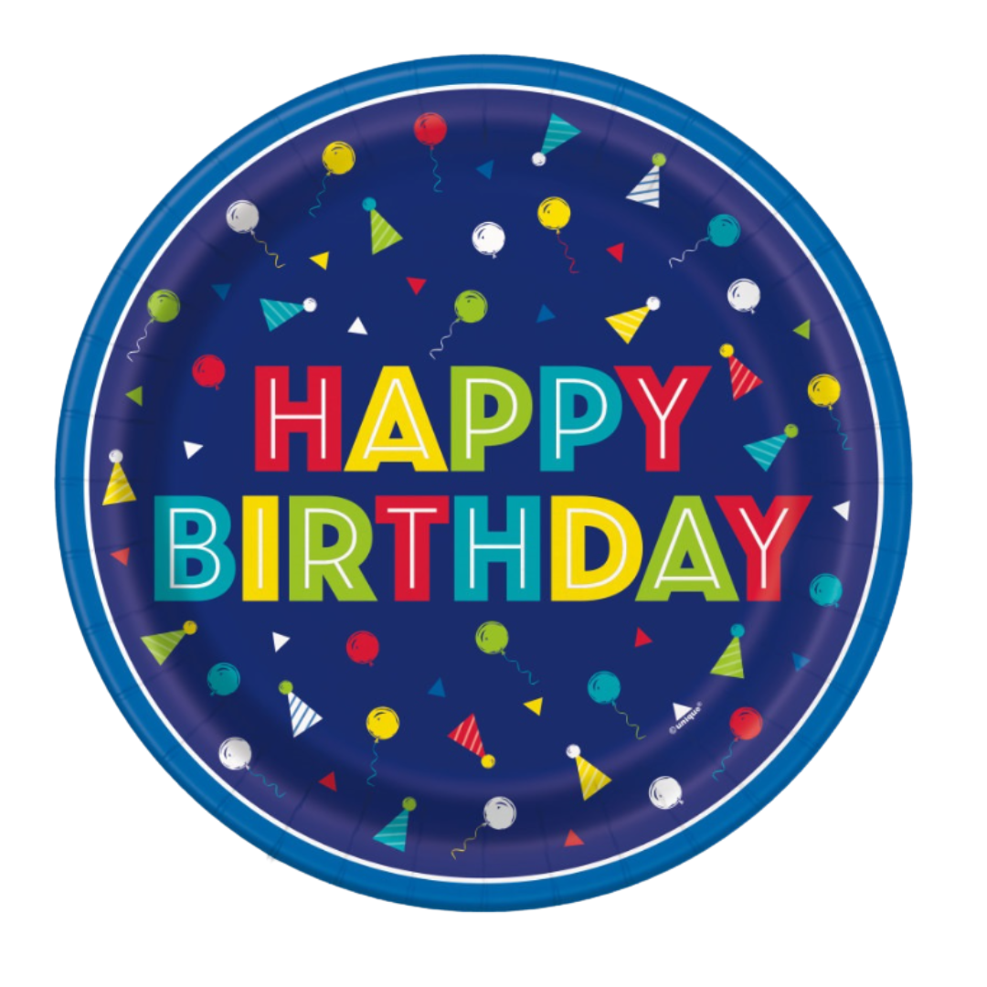 Peppy Birthday Round 9" Dinner Plates 8ct