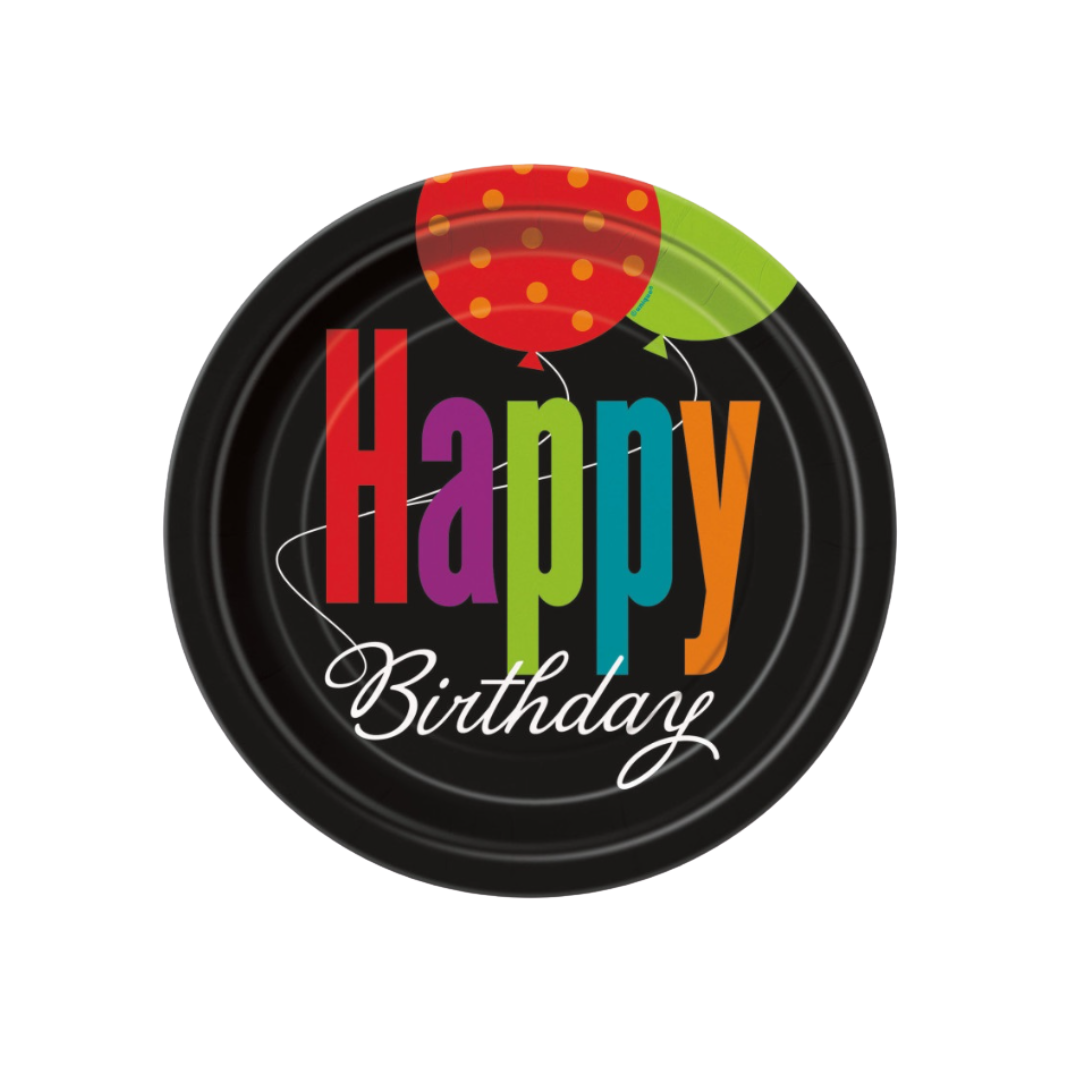 Birthday Cheer Round 7" Dessert Plates 8ct