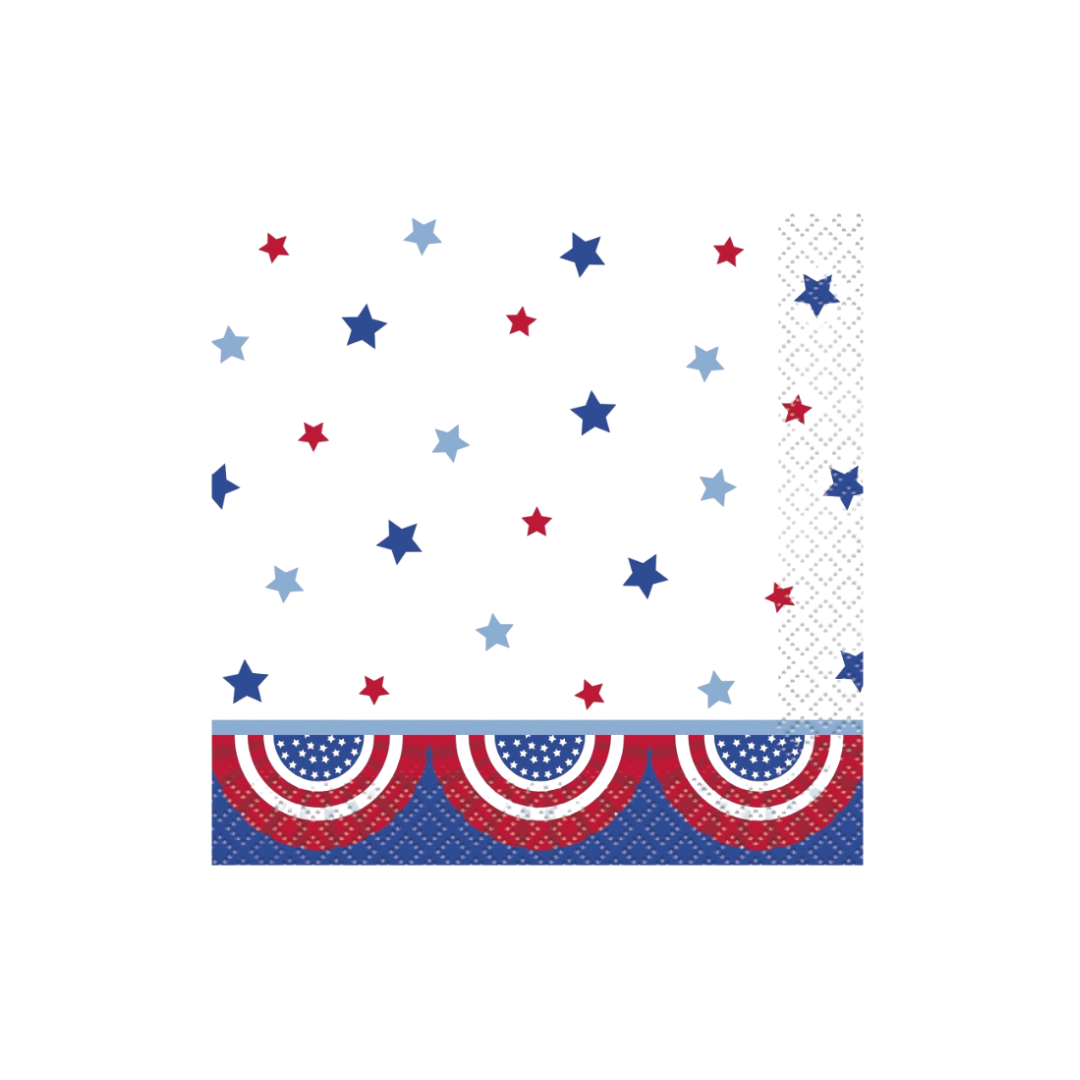 Classic Patriotic Beverage Napkins 24ct