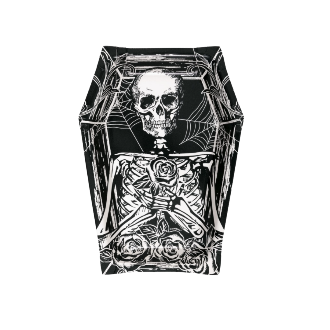 Sketchy Skull Coffin-Shaped 8" Plates 8ct