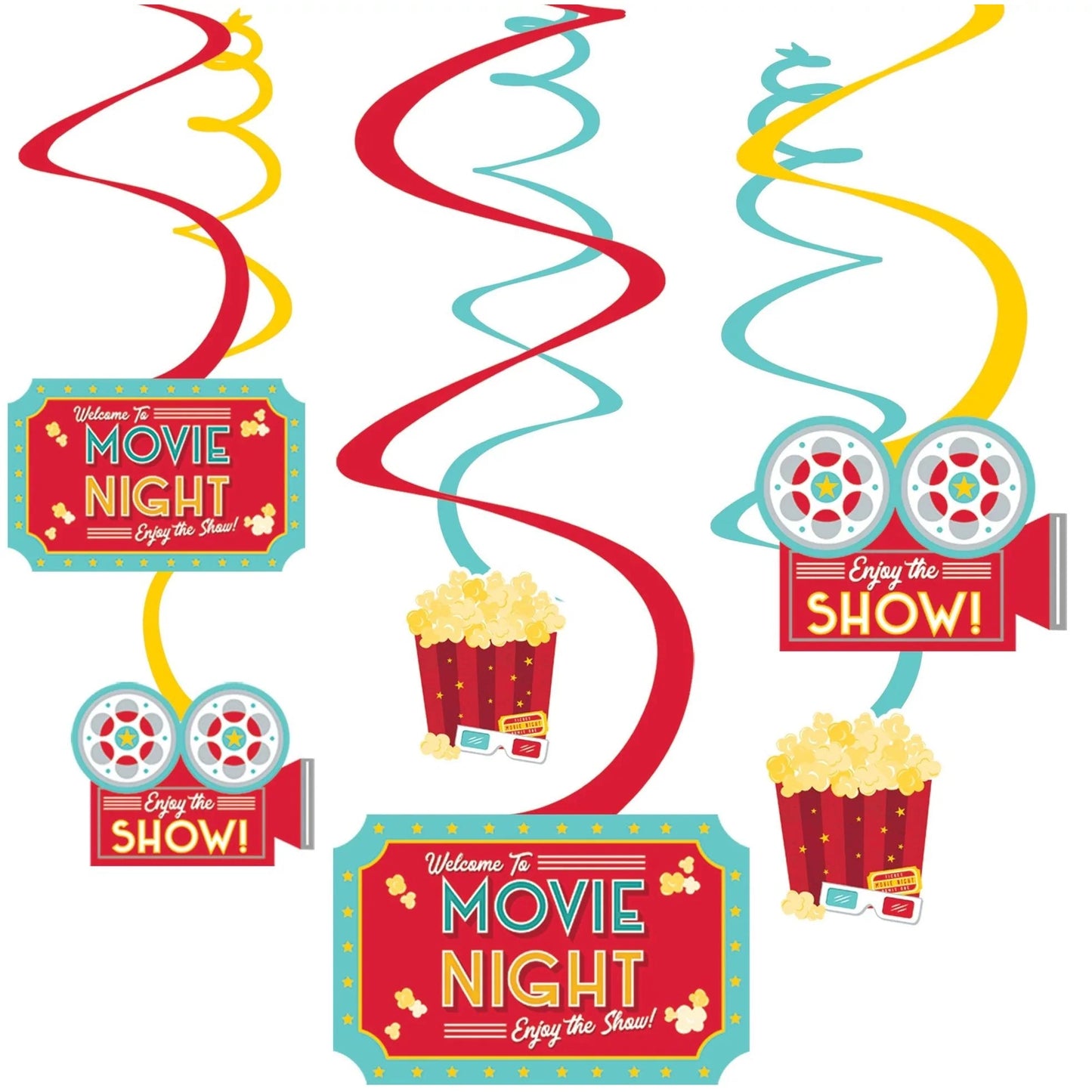 Movie Night Swirl Decorations