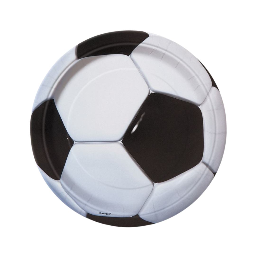 3D Soccer Round 9" Dinner Plates 8ct