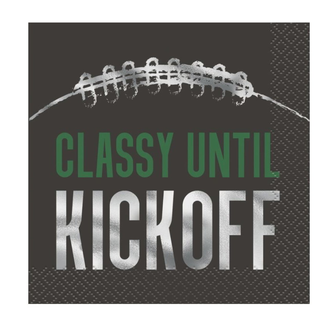 Kickoff Football "Classy Until Kickoff" Beverage Napkins 16ct - Foil Stamping