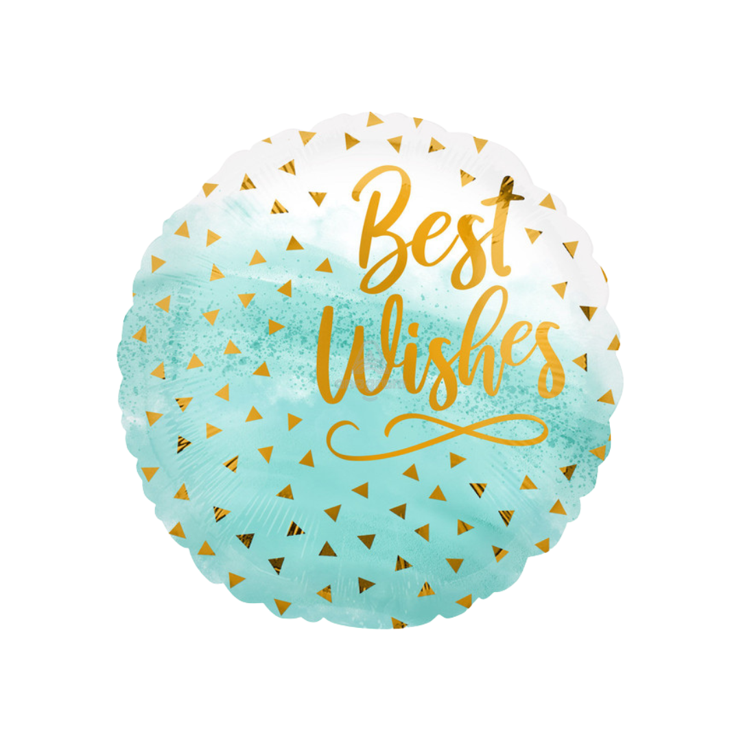 18" Best Wishes Gold Confetti