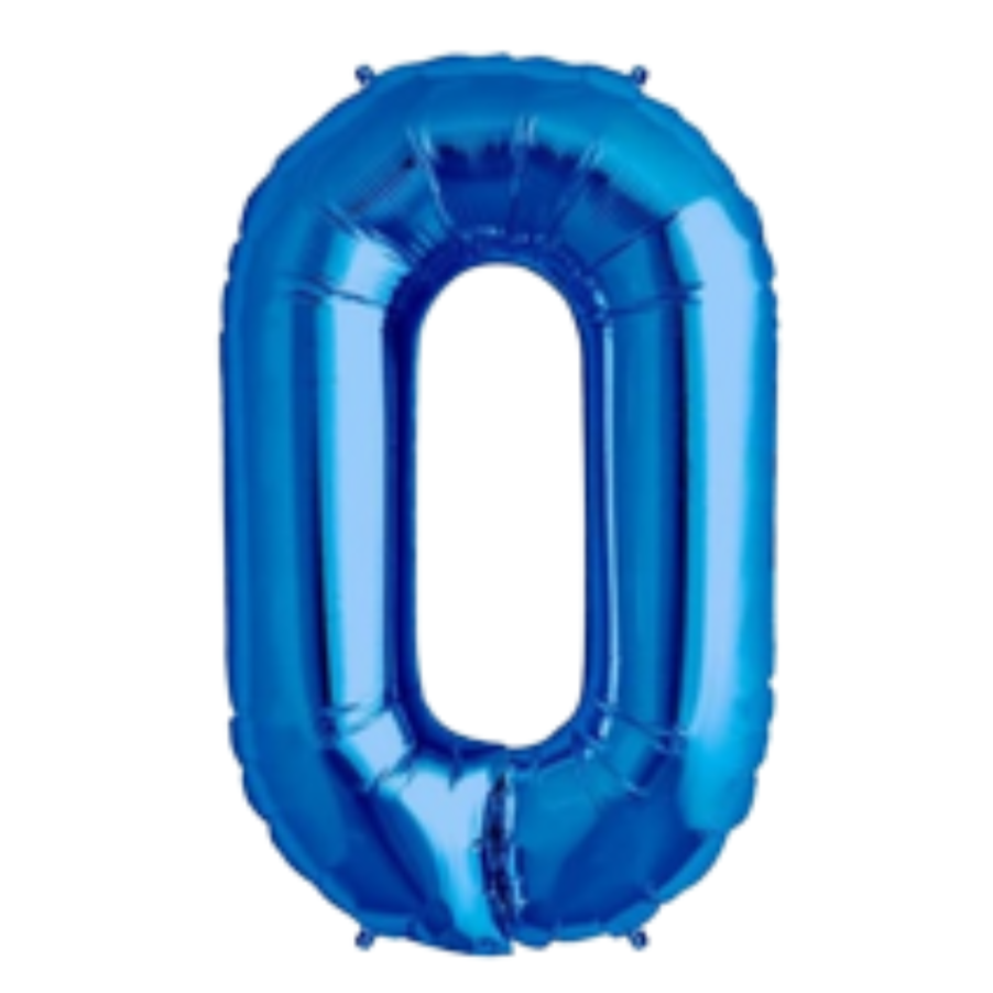 34" Blue Number Foil Balloons