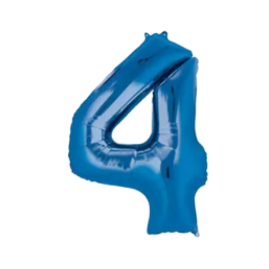 34" Blue Number Foil Balloons