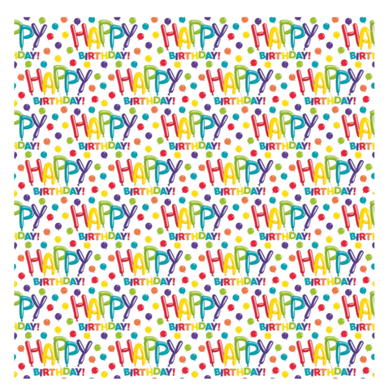 Colorful Birthday Gift Wrap 30"x5ft