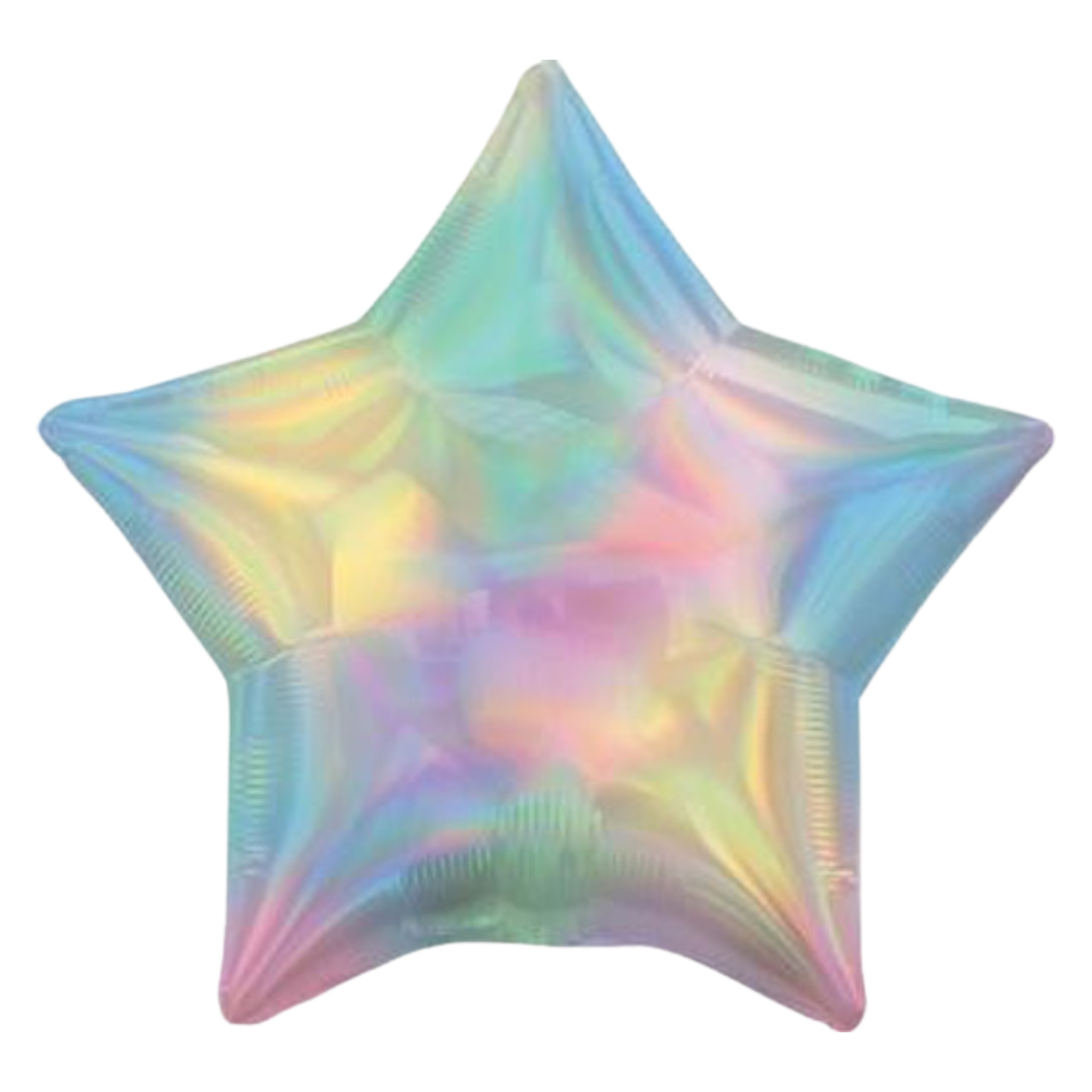 18" Iridescent Pastel Rainbow Star