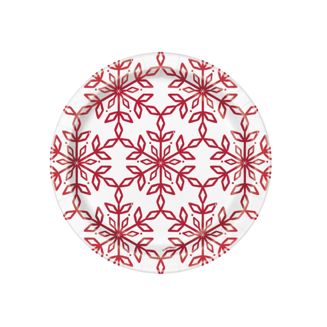 Merry Snowflakes Round 7" Dessert Plates 8ct