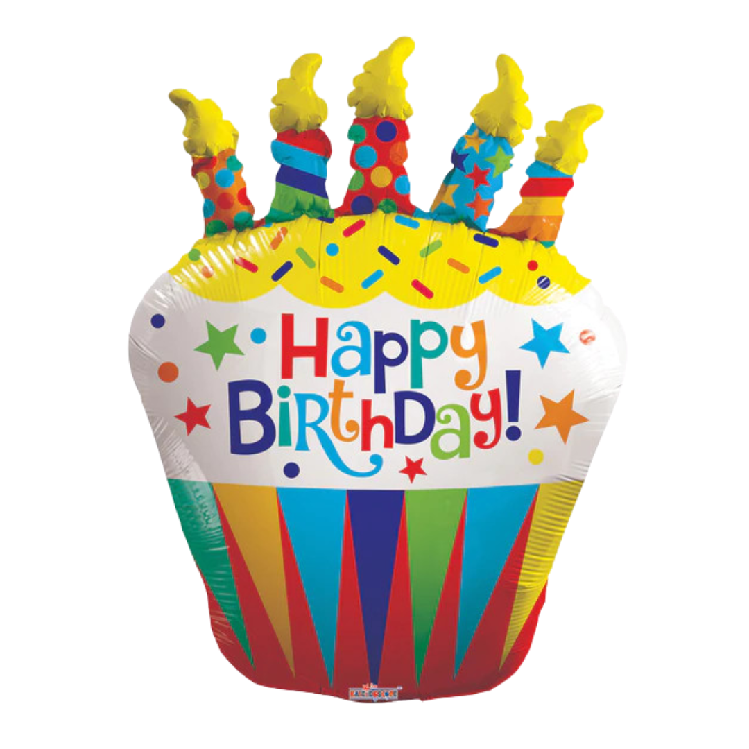 36"C Happy Birthday Cupcake Shape