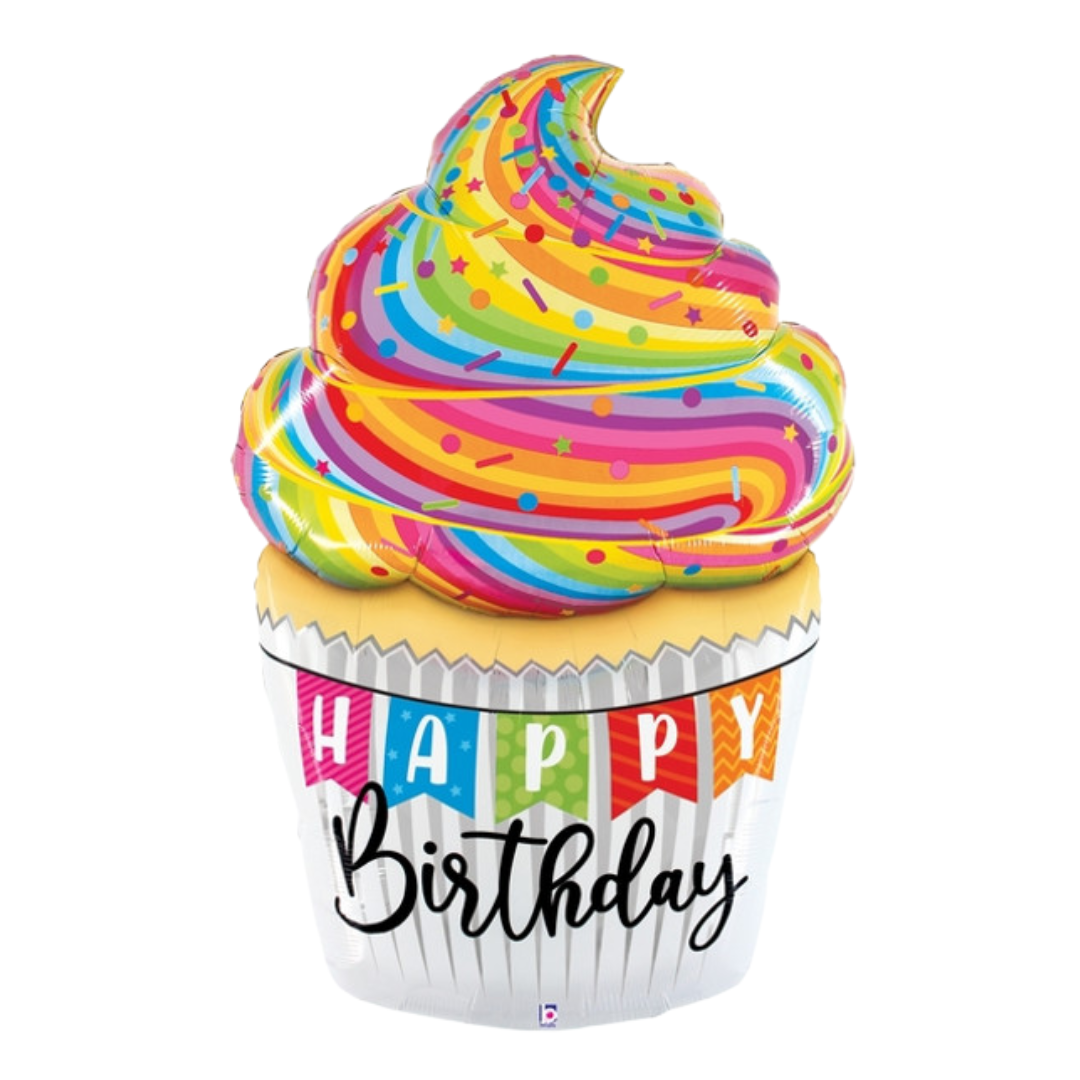 60"S Happy Birthday Cupcake Special Delivery