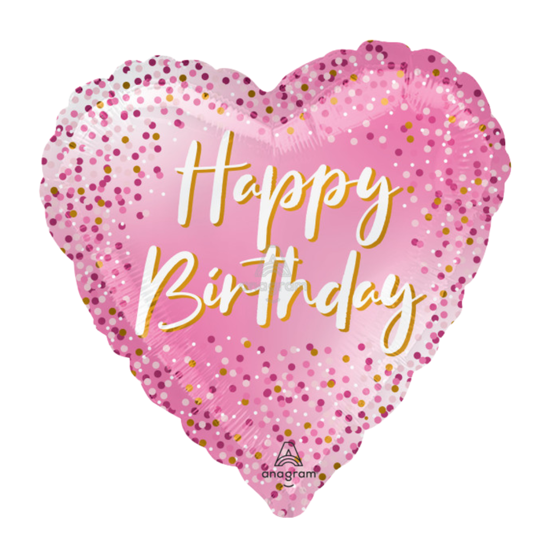18"A Happy Birthday Heart Dots
