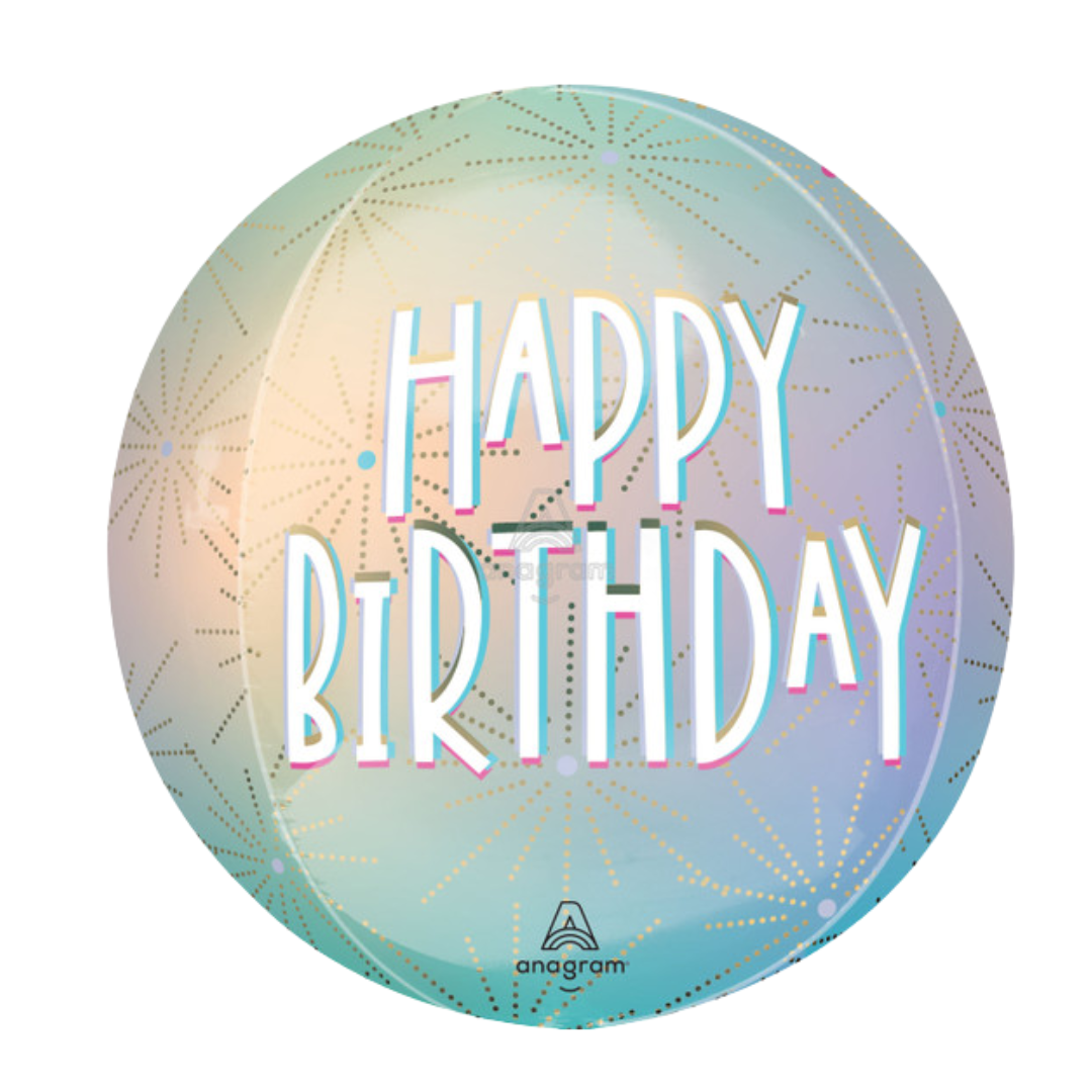 16"A Happy Birthday Pastel Dream Orbz