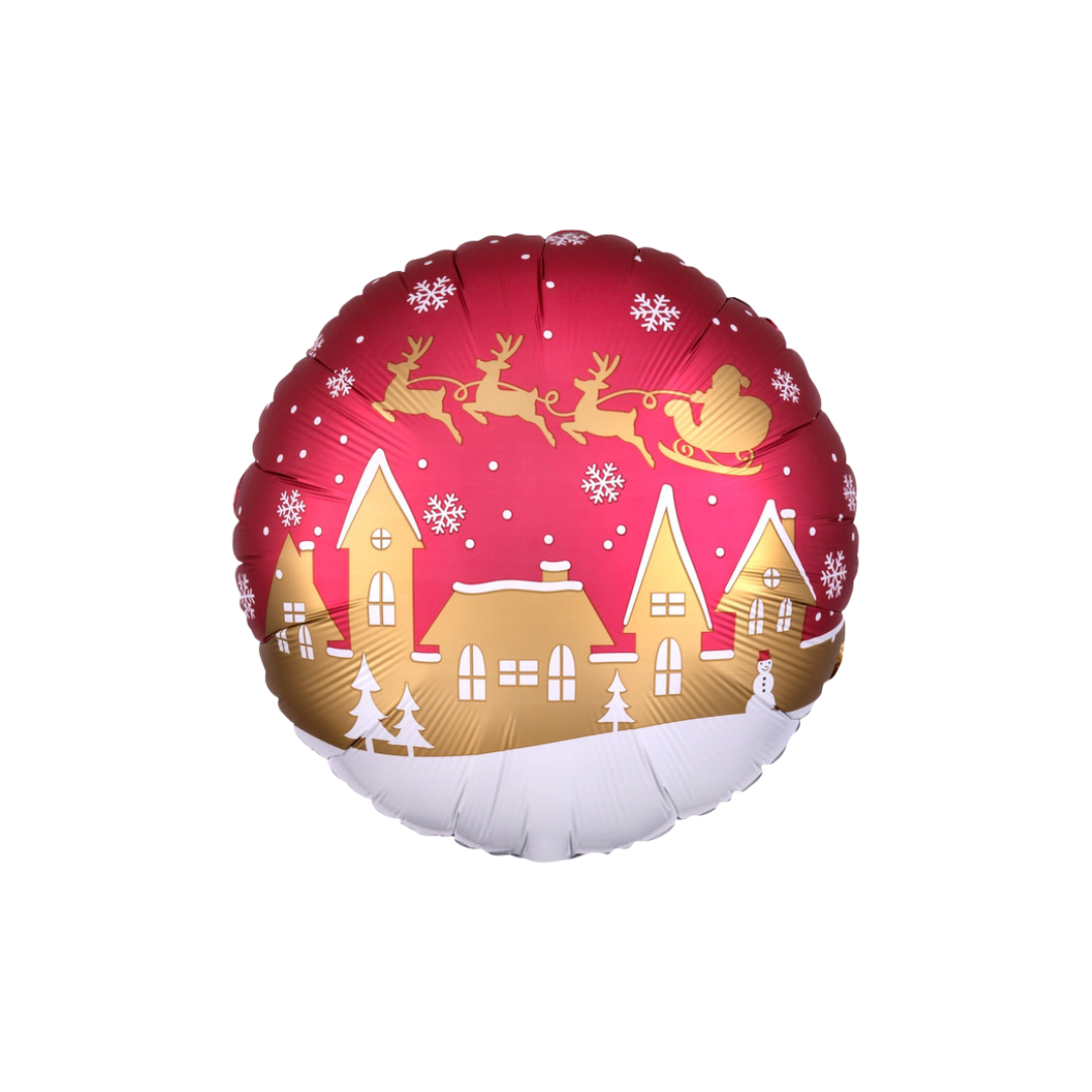 18"Christmas Satin Santa Village