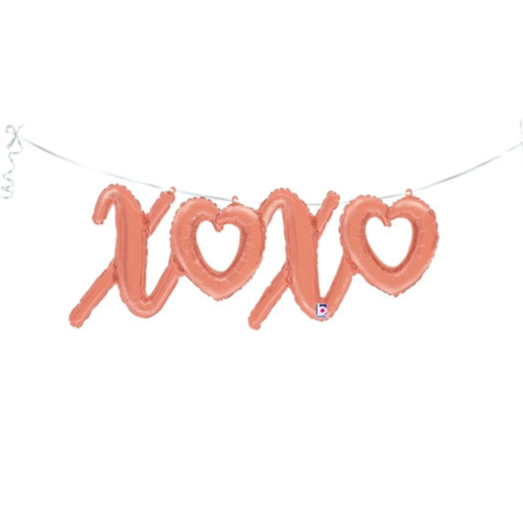 47"S Script phrase XOXO Rose Gold