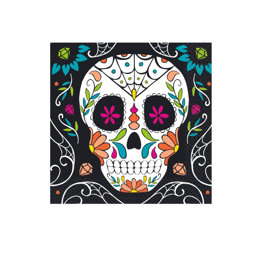 Skull Day of the Dead Luncheon Napkins 20ct