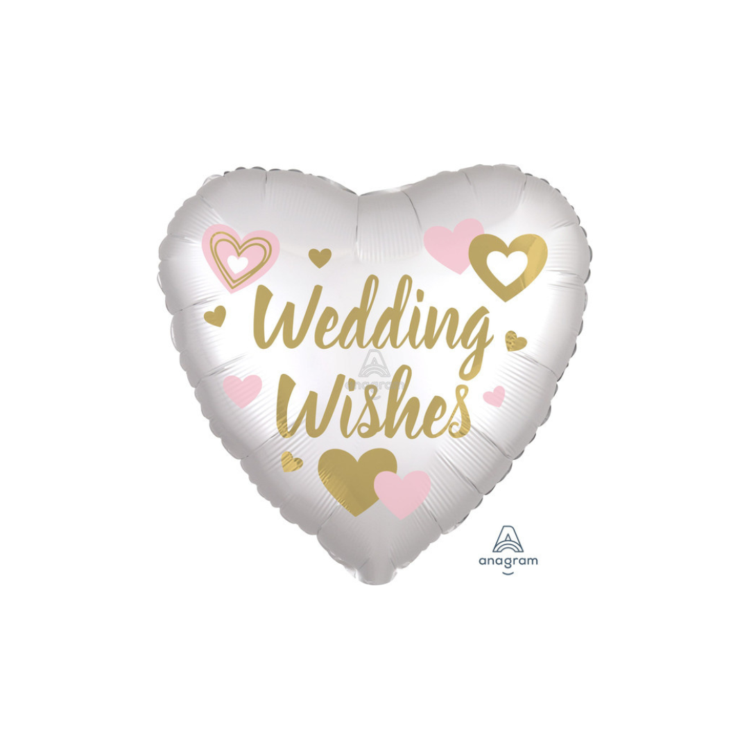 18"Wedding Wishes White Satin