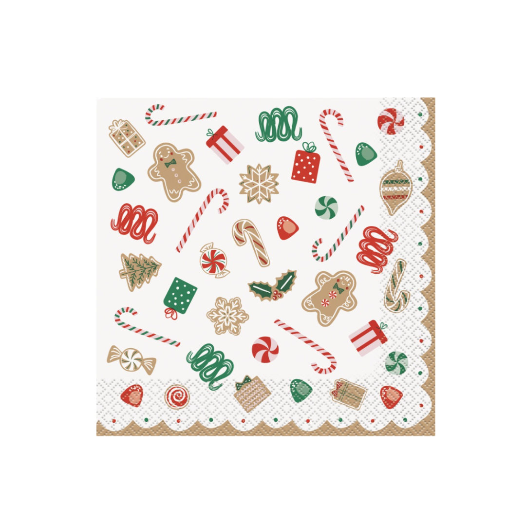 Gingerbread Christmas Luncheon Napkins 16ct